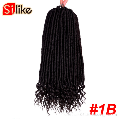 Silike Faux Locs curly Crochet Braids 14 18 Inch Soft Natural Synthetic Hair Extension 24 Stands/Pack Goddess Faux Locks Hair